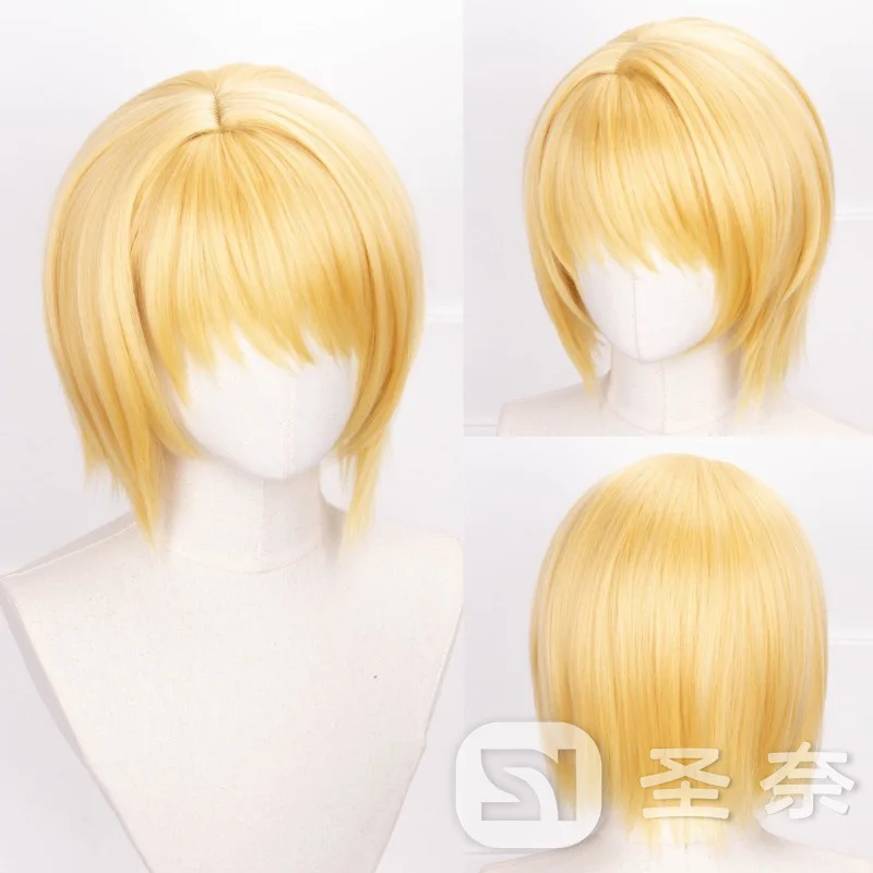 Аниме Курапика парик для косплея благородные золотые короткие волосы