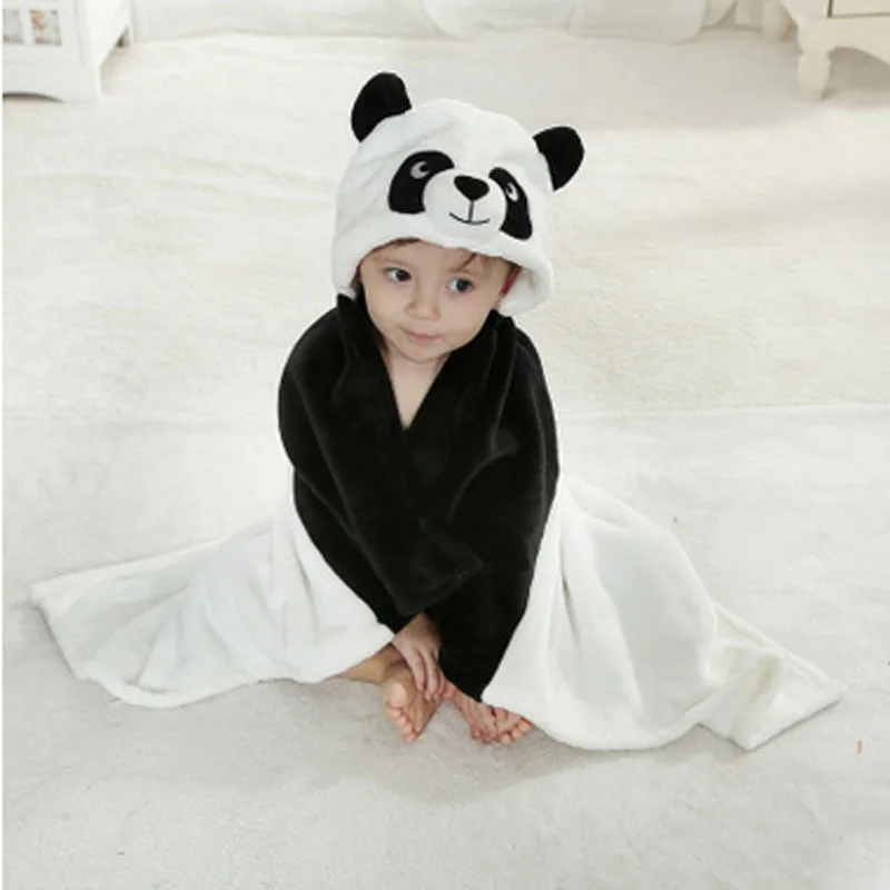 Giraffe Bear Shaped Baby Hooded Bathrobe Soft Infant Newborn Bath Towel Blanket images - 6