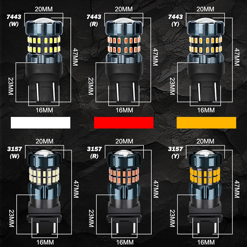 2 шт. лампы для указателей поворота желтого цвета 7440 W21/5W T20