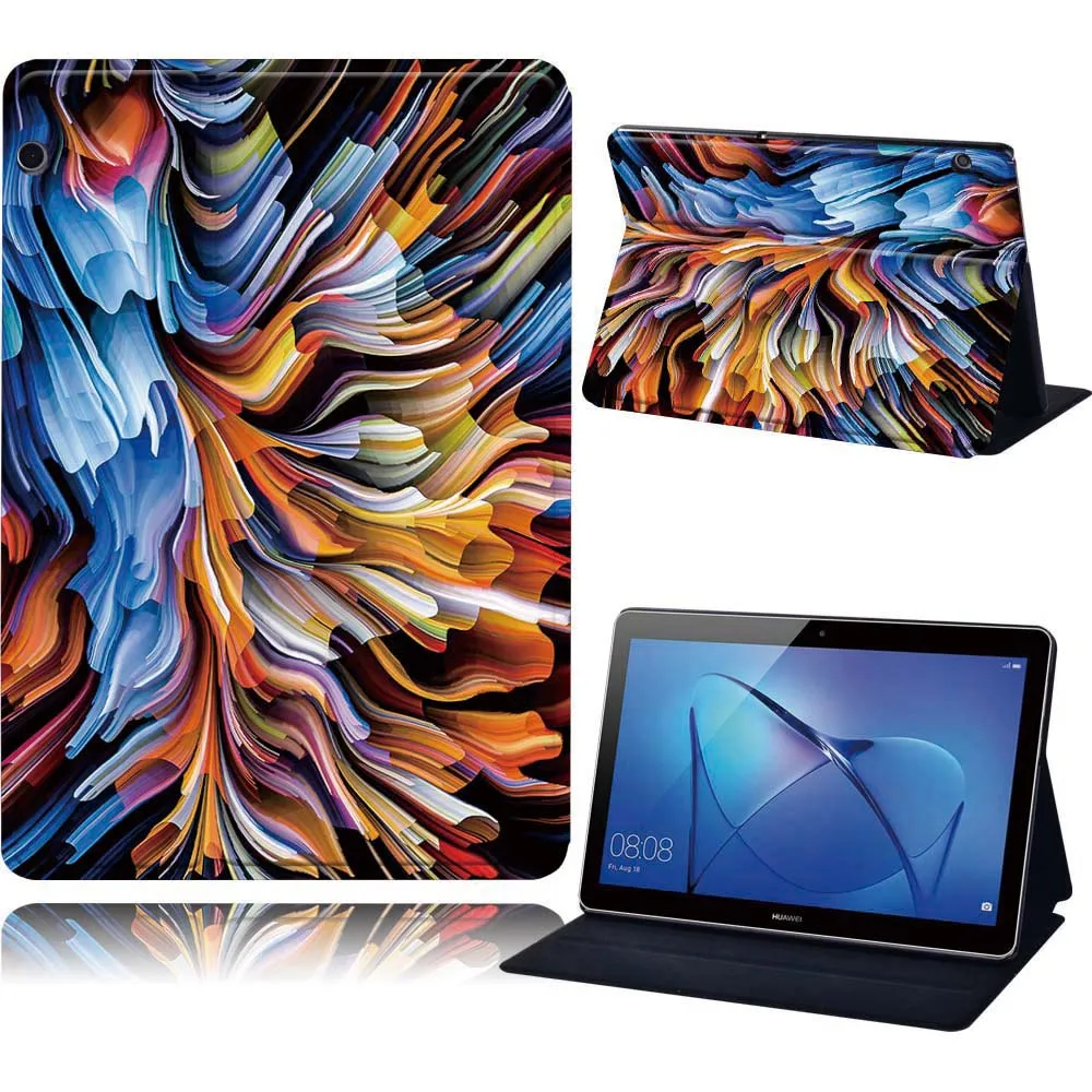 

Искусственная кожа Стенд чехол для планшета для Huawei MediaPad T3 10 9,6 "акварельным принтом серии узором защитная оболочка