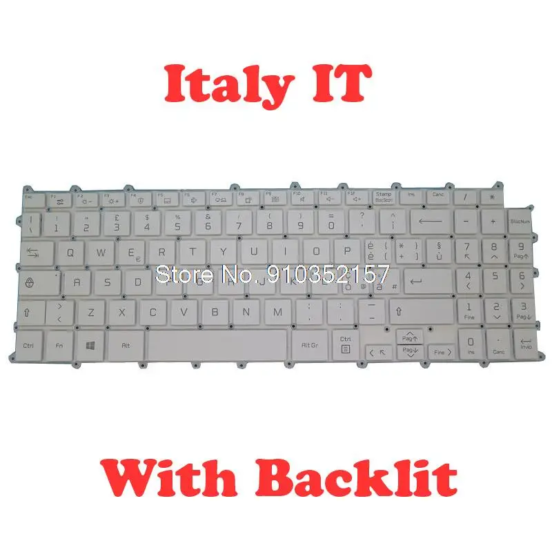 

Laptop With Backlit Keyboard For LG 15Z90P 15Z90P-G 15Z90P-N 15Z90P-K 15Z90P-P Italy IT White NO Frame