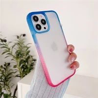gradient color bumper corners anti drop clear armor case for iphone 13 12 11 pro max protective case silicone shockproof cover