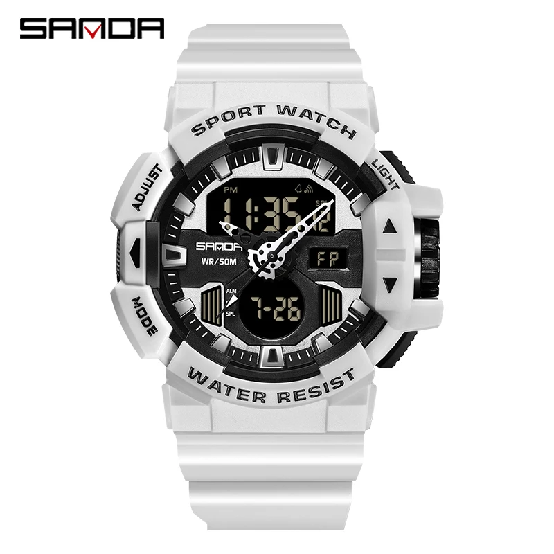 

SANDA Men Military Watch Top Brand 50m Waterproof Wristwatch LED Clock Sport Watch Male relogios masculino Shockproof Watch Men