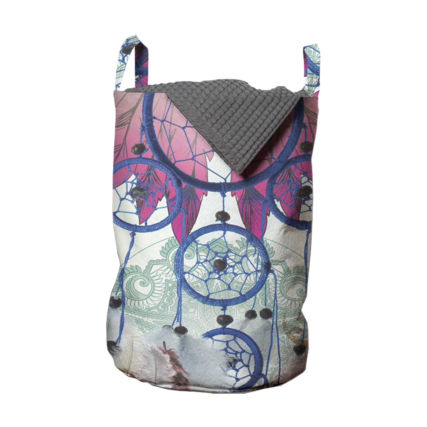 Этническая корзина для белья Ловец снов с перьями мультяшный органайзер одежды