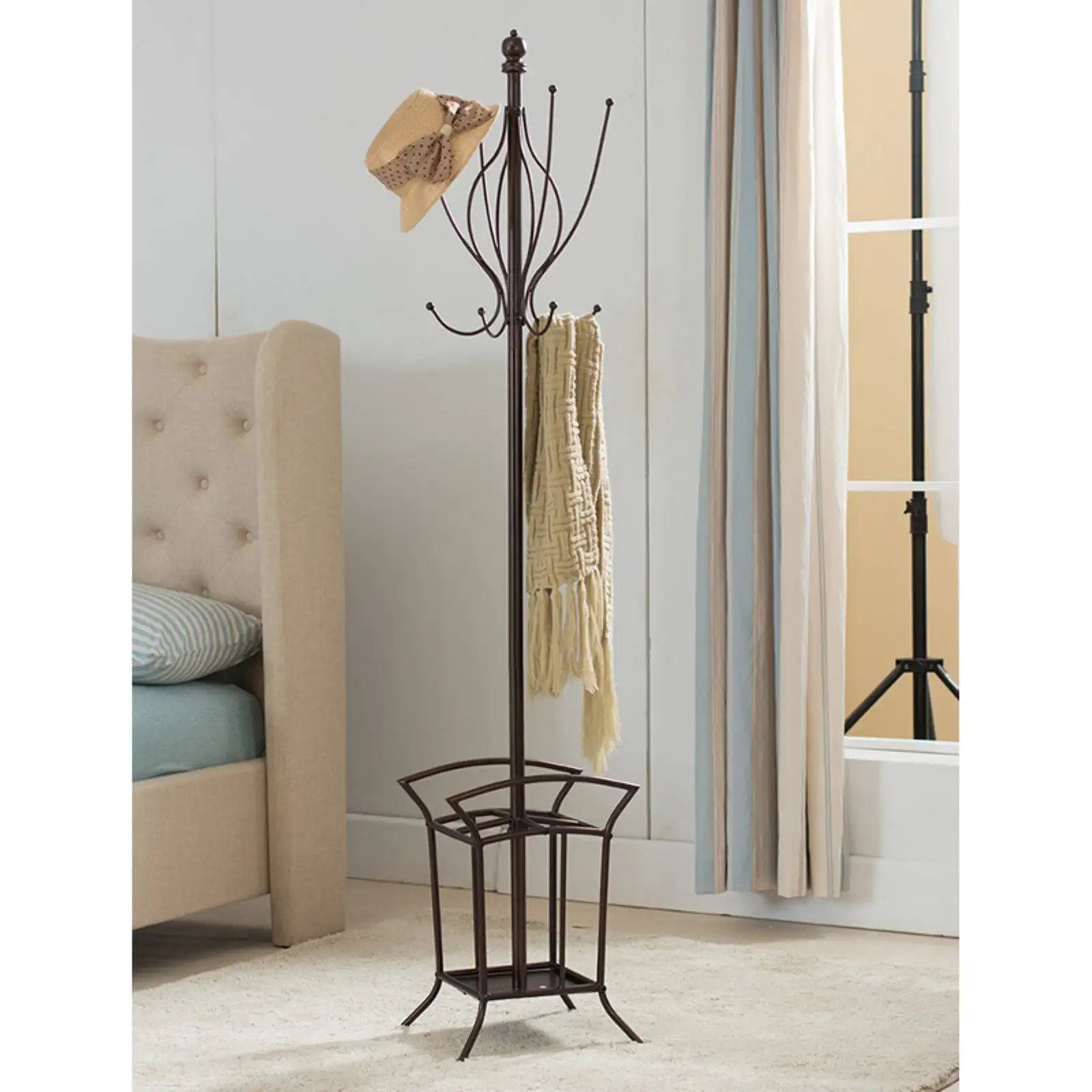 

K & B Metal Coat Rack with Umbrella Stand - 69H in.