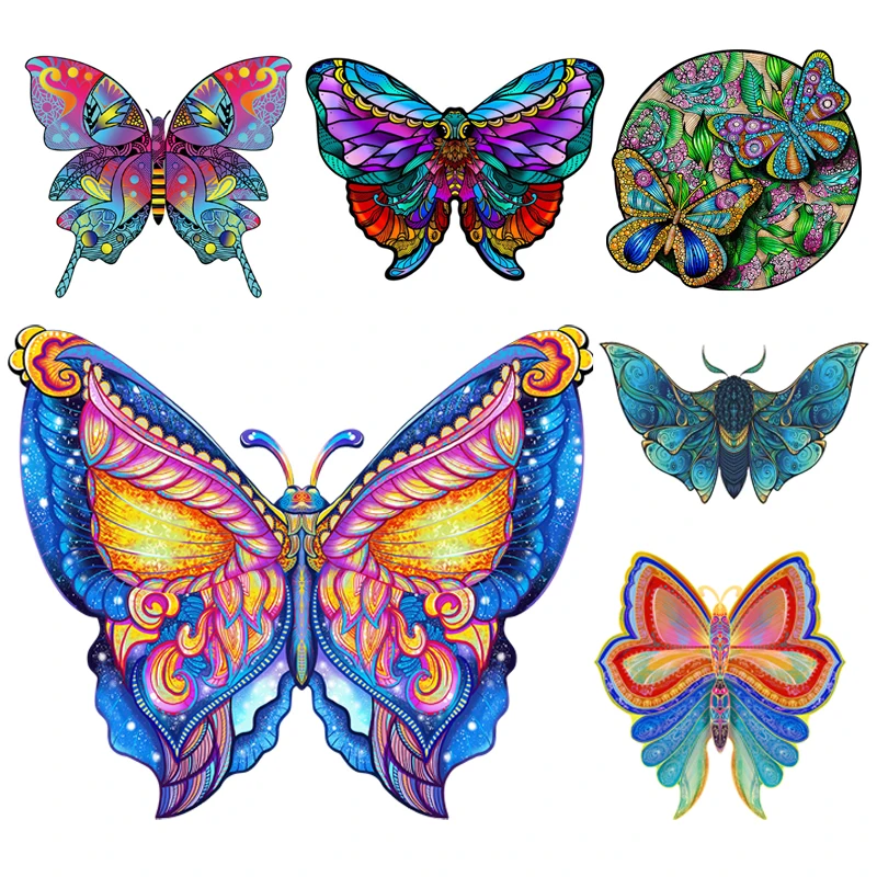 Уникальный деревянный пазл в форме бабочки животного для взрослых детей