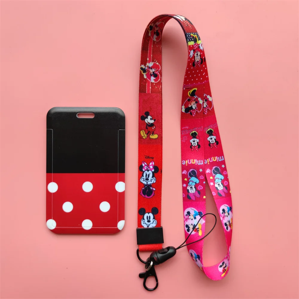 

Minnie Lanyard Disney With Card Case Business Hanging Card Holder Nurse Lanyard Car Documentation Cover