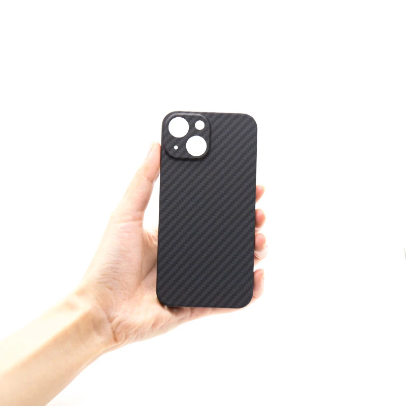 

Carbon fiber iPhone13mini phone shell waterproof anti-slip shock lens protection advanced black 13 mini carbon cover