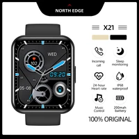 north edge women smart watch square full touch screen clock heart rate blood pressure monitor mens smartwatch for xiaomi huawei