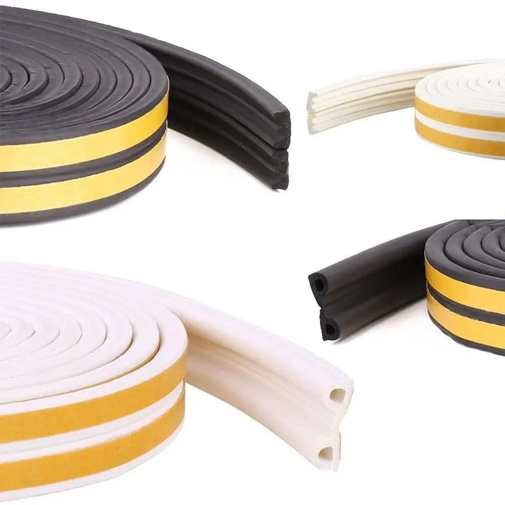 5/10M Self Adhesive Soundproof Anti Collision Weather Strips Window Door Seal Strip Foam Draught Excluder