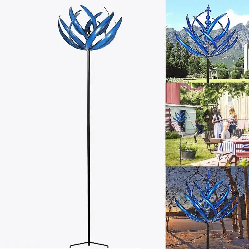 Metal Wind Spinner Harlow Rotating Windmill Sculpture Reusable Iron Wind Spinner Gardening Plug Wind Spinners For Garden