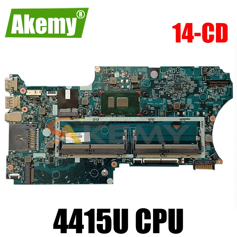 

For HP Pavilion x360 14-CD0007ca 14-CD Laptop Motherboard 4415U CPU 448.0E808.001A L18169-601 Mainboard Test Good