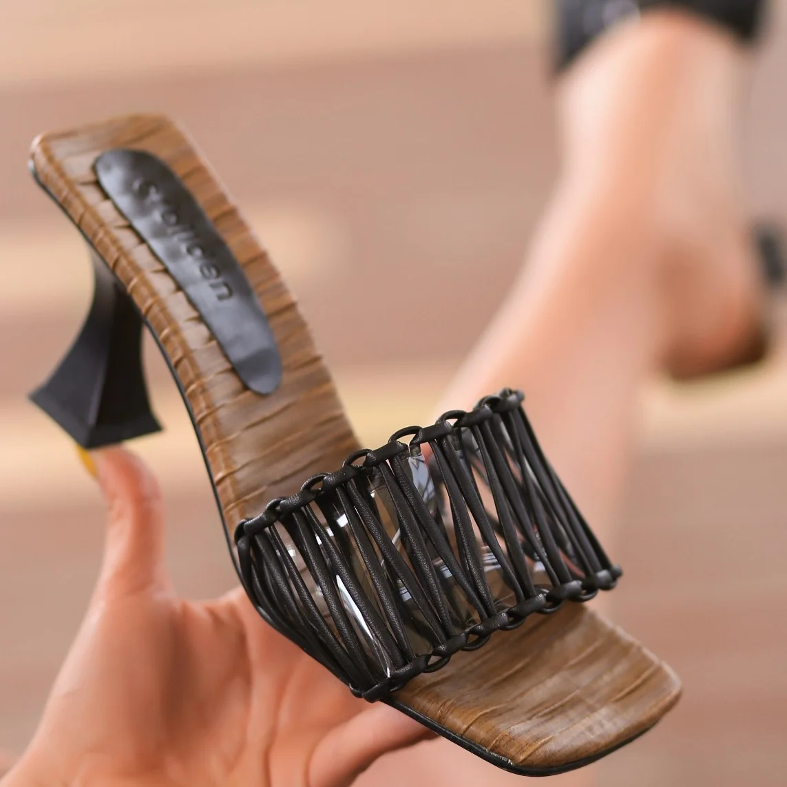 

Tonar Donc Black Skin Heels Women Slippers Spring Summer New Season Casual New Creation Cool Summery Style Comfortable