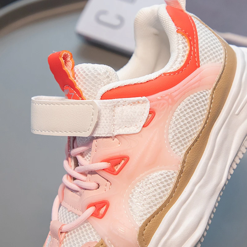 High Quality Boys' Girls' Sports and Leisure Shoes 2022 Autumn New Children's Mesh Sports Shoes Girls Pink Sneakers Size 26-37