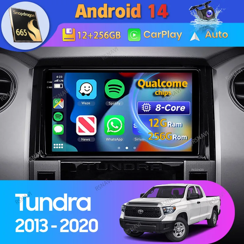 Android 14 Carplay Auto для Toyota Tundra XK50 2013 2014-2020 Автомобильный радиоприемник с навигацией 2 Din