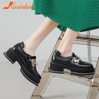 trendy new women pumps mary janes square med heels buckle strap pearl chain square toe woman pump spring autumn 2022 lady shoes