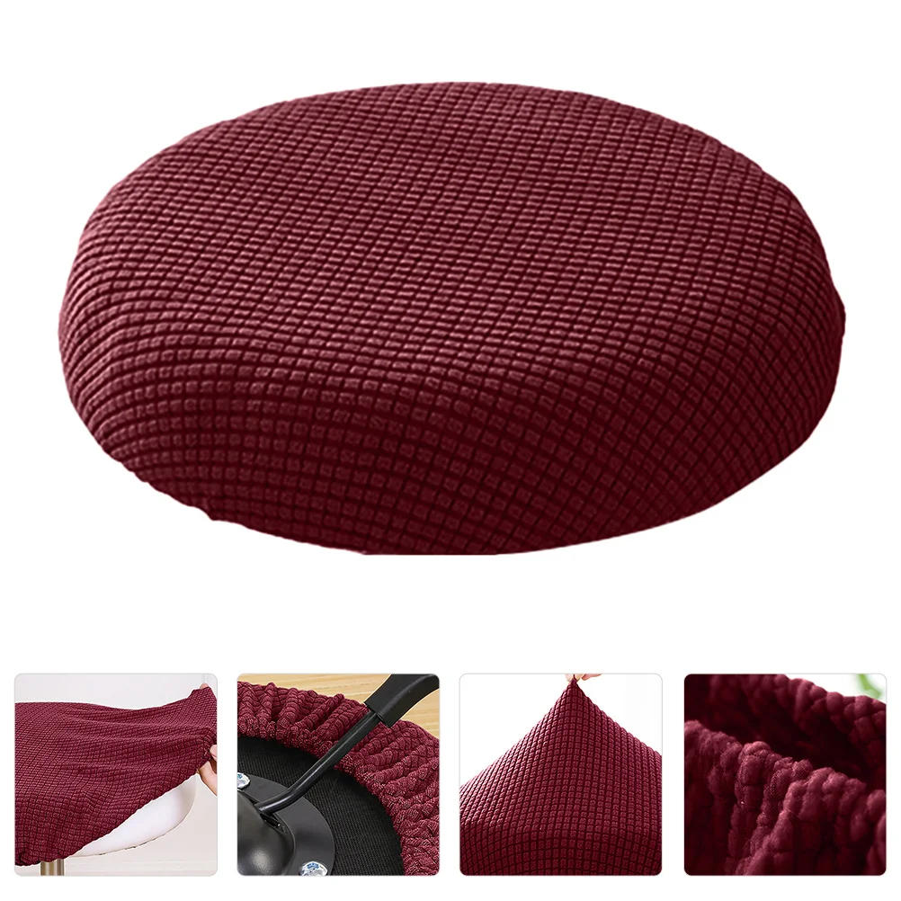 

Stool Covers Chair Cover Round Bar Cushion Slipcover Elastic Cushions Dining Protector Washable Barstool Slipcovers Stretch Anti