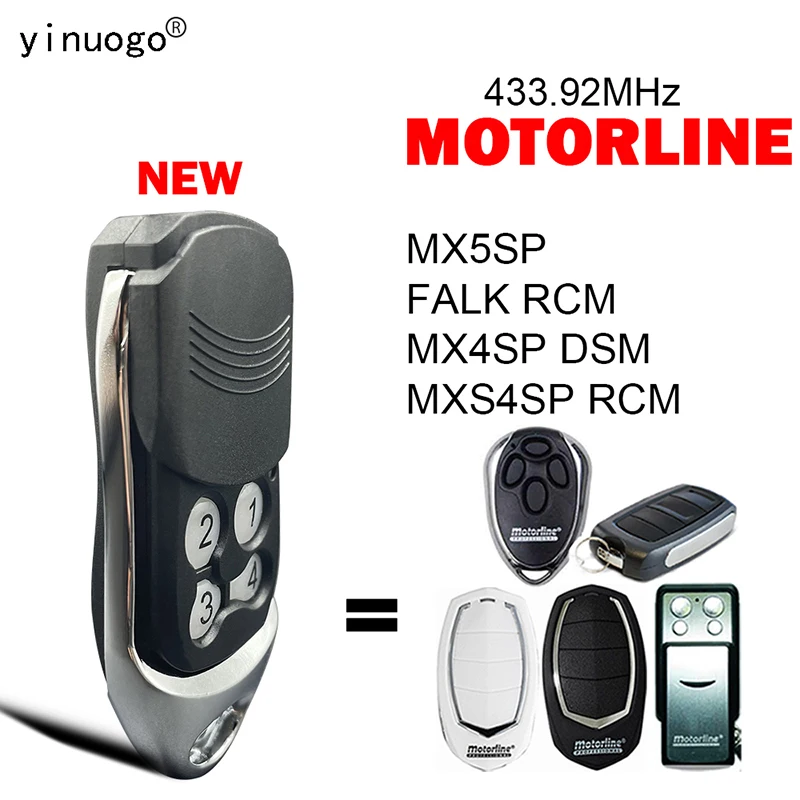 

MOTORLINE MX4SP DSM MX5SP FALK MXS4SP RCM Пульт дистанционного управления для гаража Устройство открывания двери 433,92 МГц с плавающим кодом MOTORLINE FALK Пульт дист...