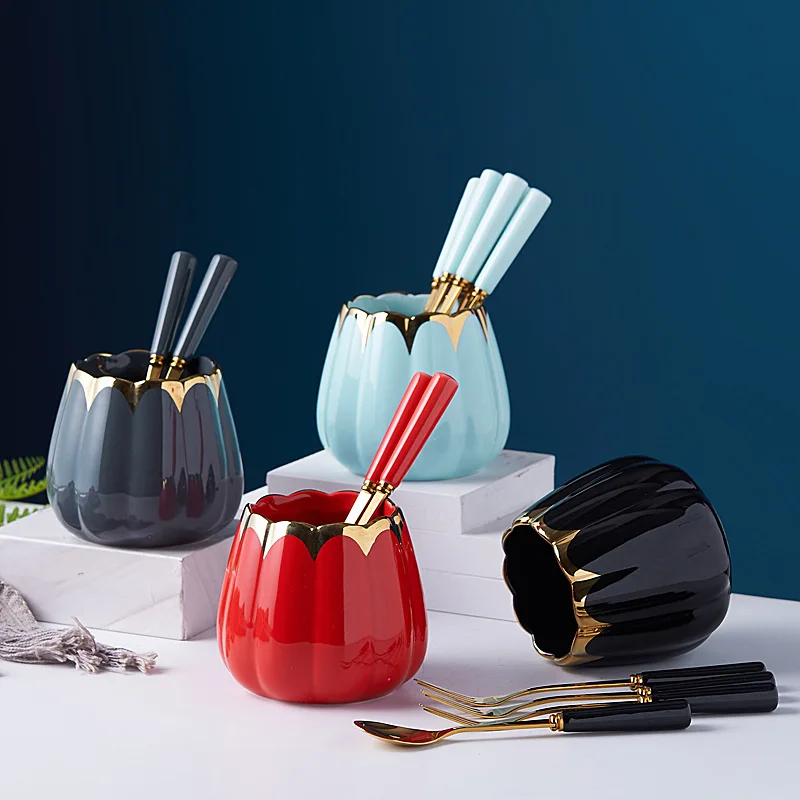 

Набор золотых вилок для фруктов из нержавеющей стали 6 шт. или Набор Десертных ложек 6 шт. с керамической ручкой или контейнер для хранения из мраморной керамики 1 шт.