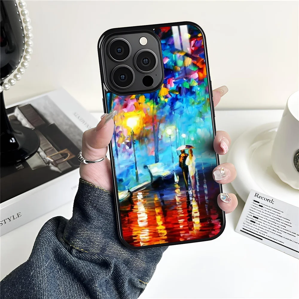 Чехол для телефона L-Leonid Afremov с масляной живописью iPhone 16 15 14 13 12 11 Pro Xs Max Mini Plus