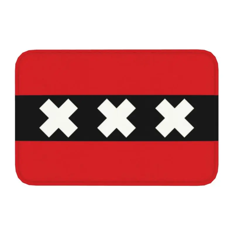 

Amsterdam Flag Front Door Floor Entrance Mats Outdoor Netherlands Bathroom Kitchen Doormat Living Room Carpet Rug