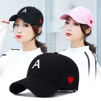 baseball hat for women and men baseball cap fashion simple embroidery letters heart versatile solid color sunshade hat