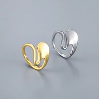 tulx korean trendy smooth opening rings for women couple vintage irregular geometric ring wedding party jewelry