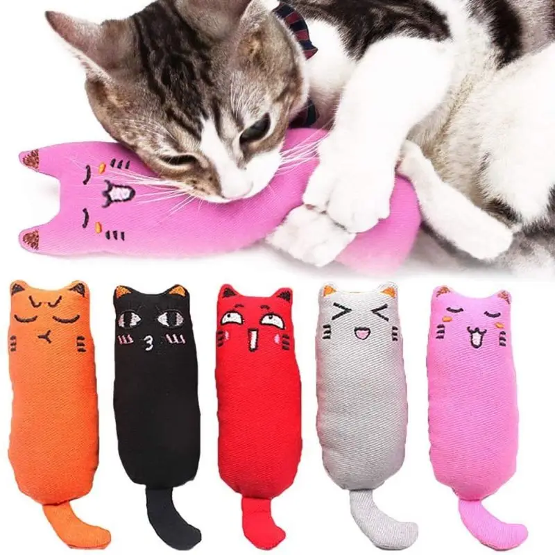 

5PCS Catnip Toys, Cat Chew Toy Bite Resistant Catnip Toys for Cats,Catnip Filled Cartoon Mice Cat Teething Chew Toy