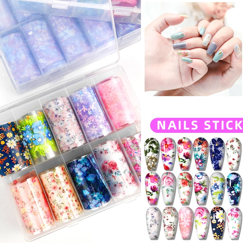 

Colorful Flowers Stickers DIY Accessories For Nail Art Decorations Design 3D Water Decal Manicure Salon Foils Manicura 2022 New
