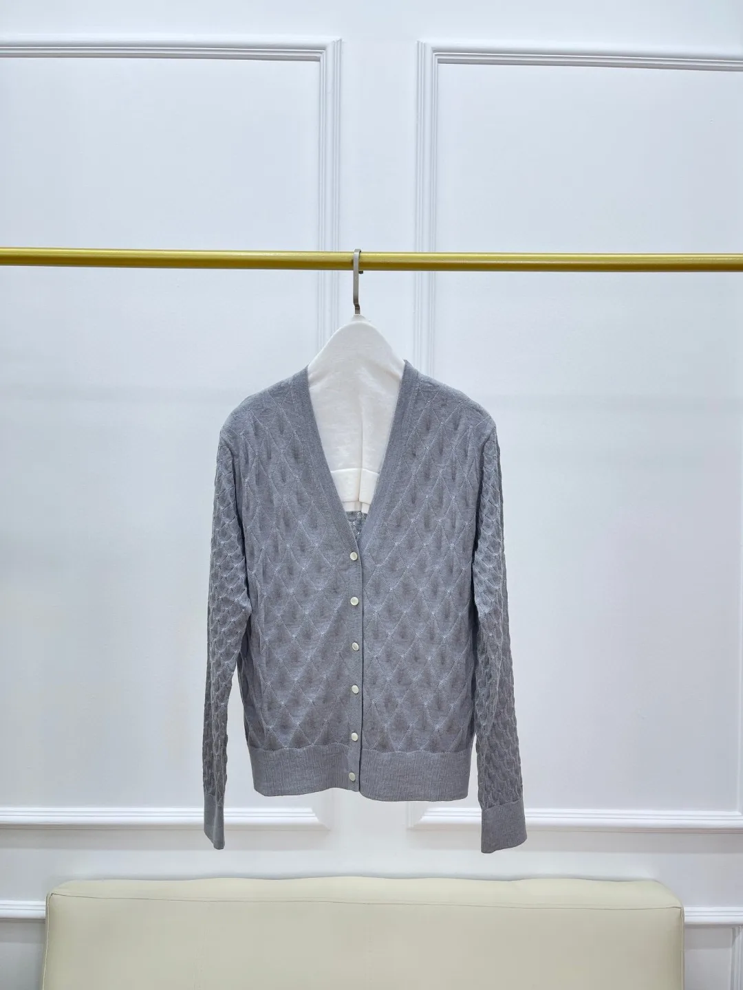 Женский кашемировый кардиган с длинным рукавом