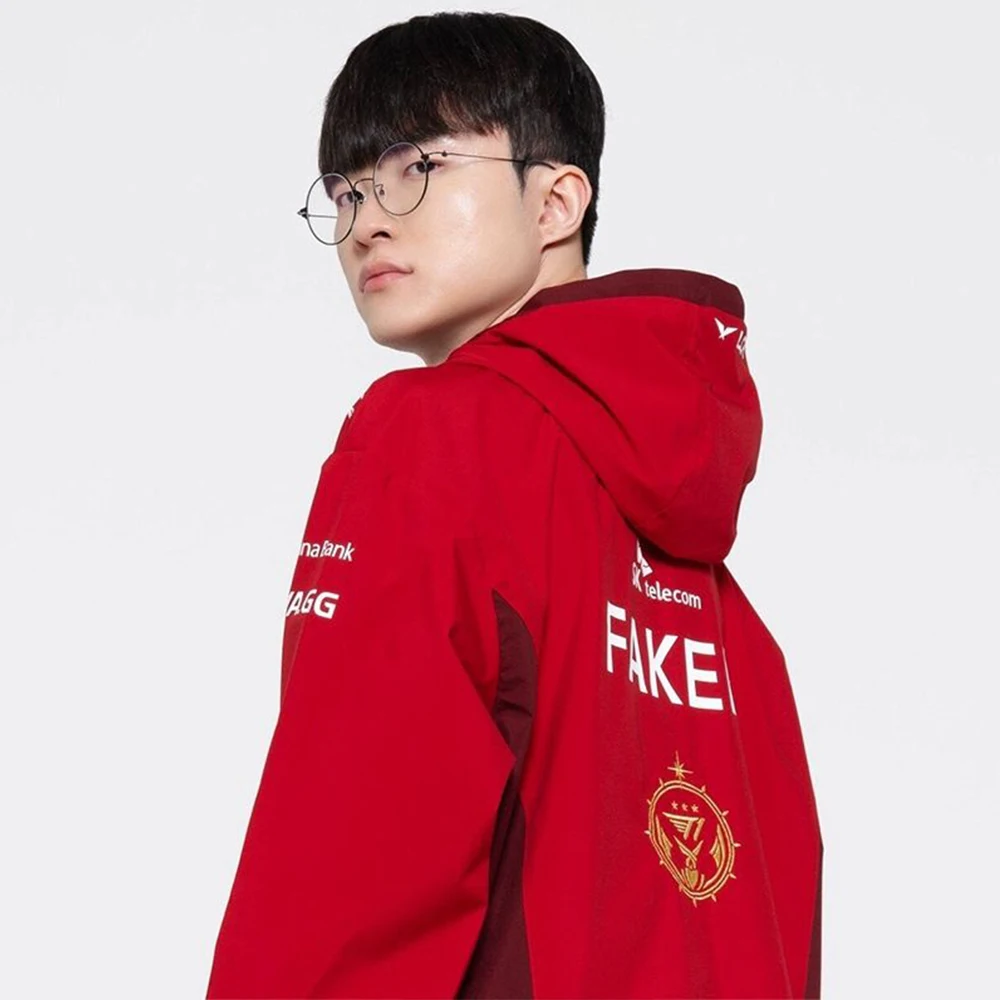 

S13 T1 Jacket LOL LCK SKT E-Sport Team Uniform Faker Keria Oner Zeus Gumayusi Fans Red Black Coat Women Men College Jackets