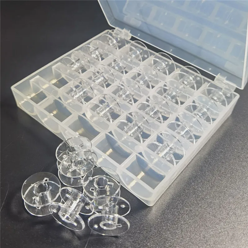 10/30/50pcs Transparent Sewing Machine Bobbins Spools Empty Plastic For Home Accessories Tools |