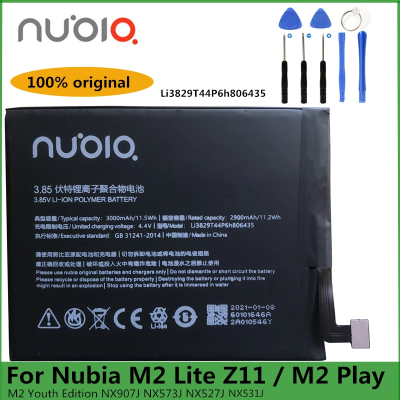 Оригинальный аккумулятор Li3829T44P6h806435 3000 мАч для ZTE Nubia M2 Lite Z11 NX531J NX573J NX527J / M2 Play NX907J / M2 Youth Edition Оригинальный аккумулятор Li3829T44P6h806435 3000 мАч для ZTE Nubia M2 Lite Z11 NX531J NX573J NX527J / M2 Play NX907J / M2 Youth Edition