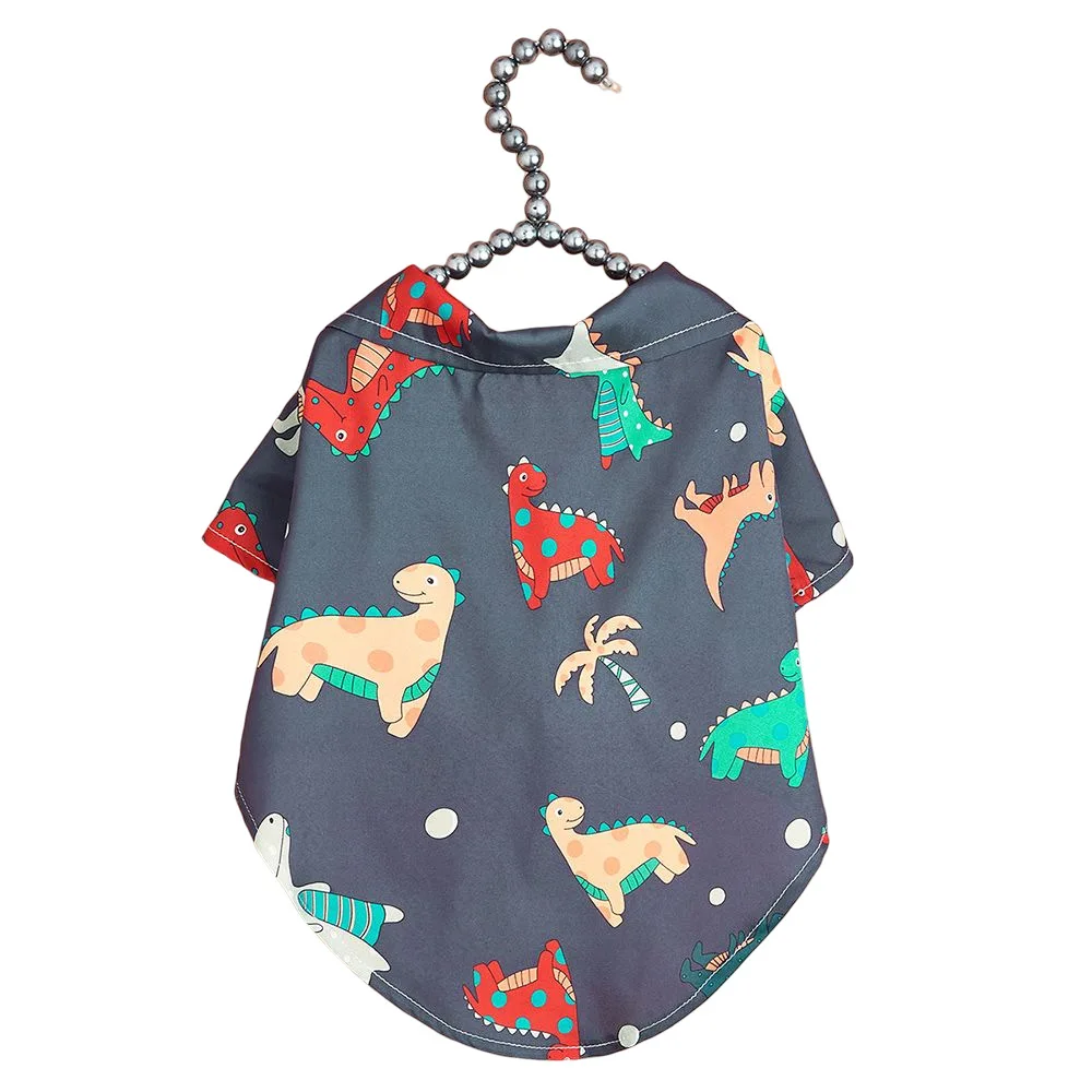 

Одежда для собак с принтом динозавров, кошек, кошек, с коротким рукавом, в морском стиле, В курортном стиле, летняя рубашка для питомцев, товары для щенков, аксессуары для собак