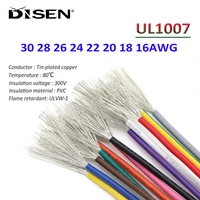 1m ul1007 pvc tinned copper core wire cable line 1618202224262830 awg equipment electronic wire tinned conductor 300v