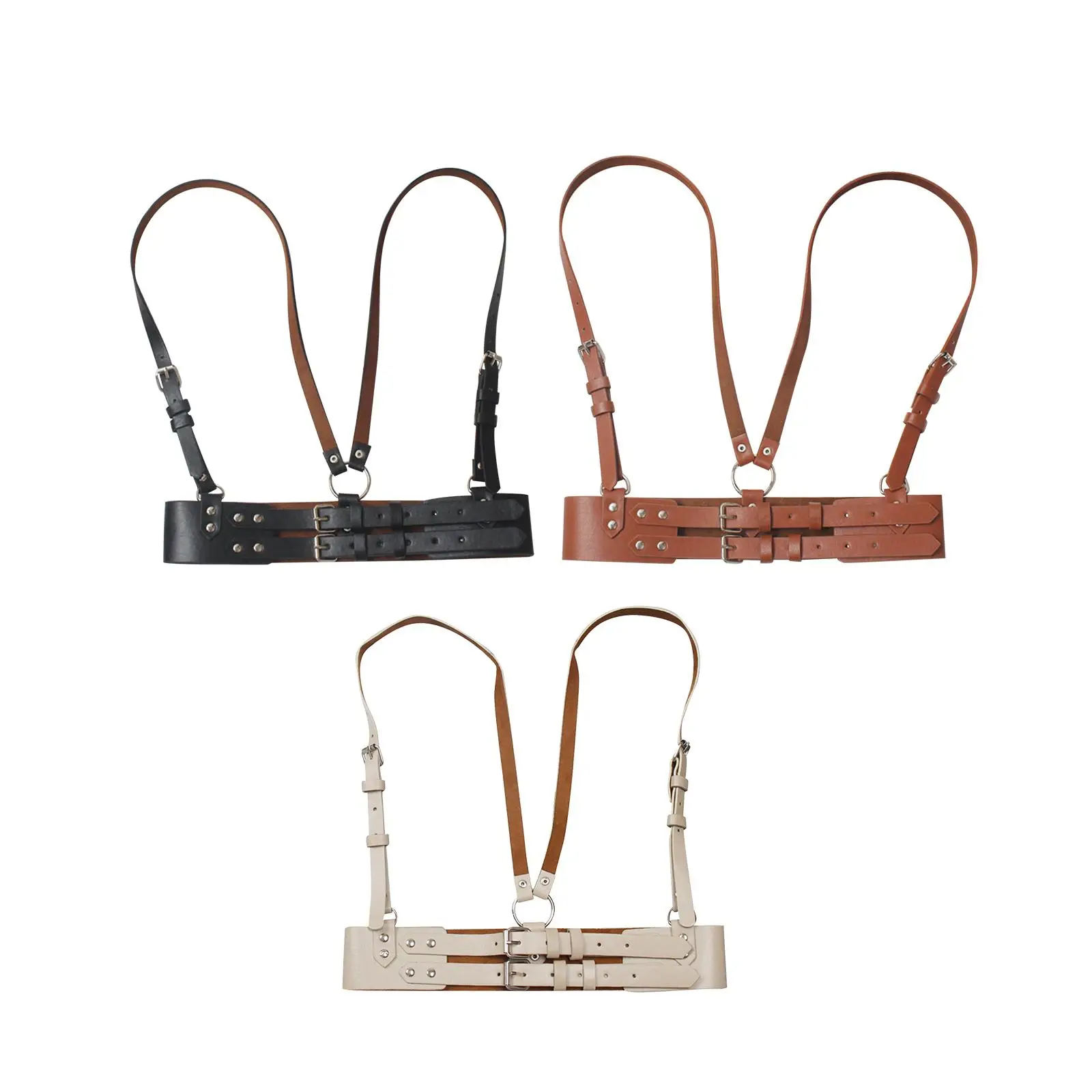 

Women Waist Belt, Pin Buckle Underbust Corset, Cincher Steampunk with Straps Adjustable PU Leather Ladies Waistband Cummerbund