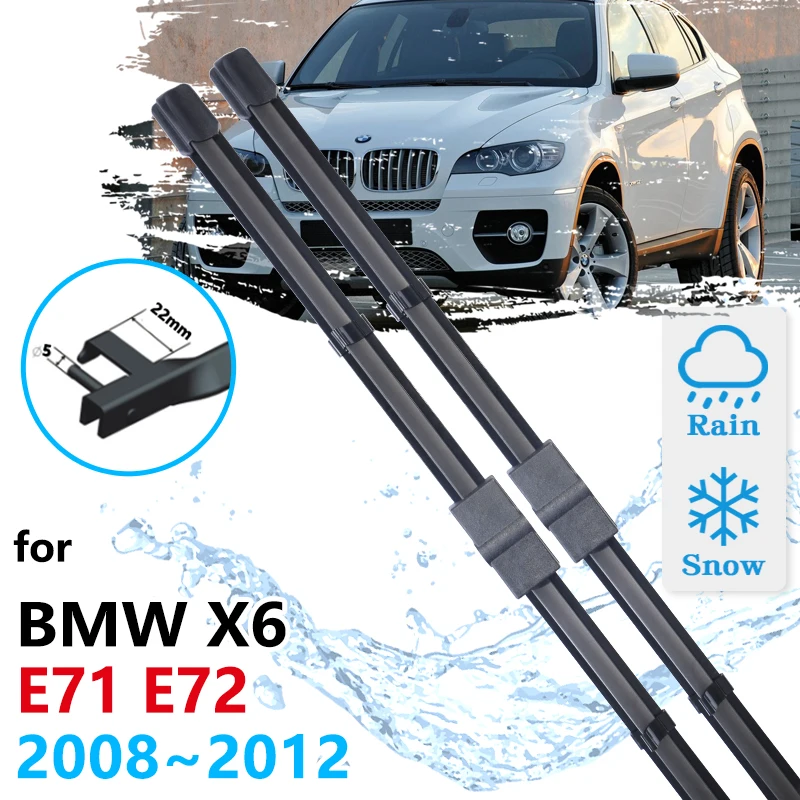 

Car Front Wiper Blades for BMW X6 E71 E72 2008 2009 2010 2011 2012 Cleaning Windscreen Windshield Window Accessories Auto Part