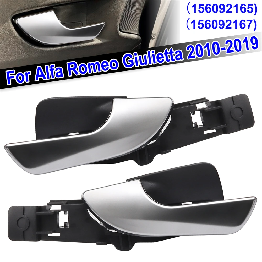 

Front Left Right Car Interior Door Handle For Alfa Romeo Giulietta 2010 - 2019 Internal Handle Chrome Silver 156092167 156092165