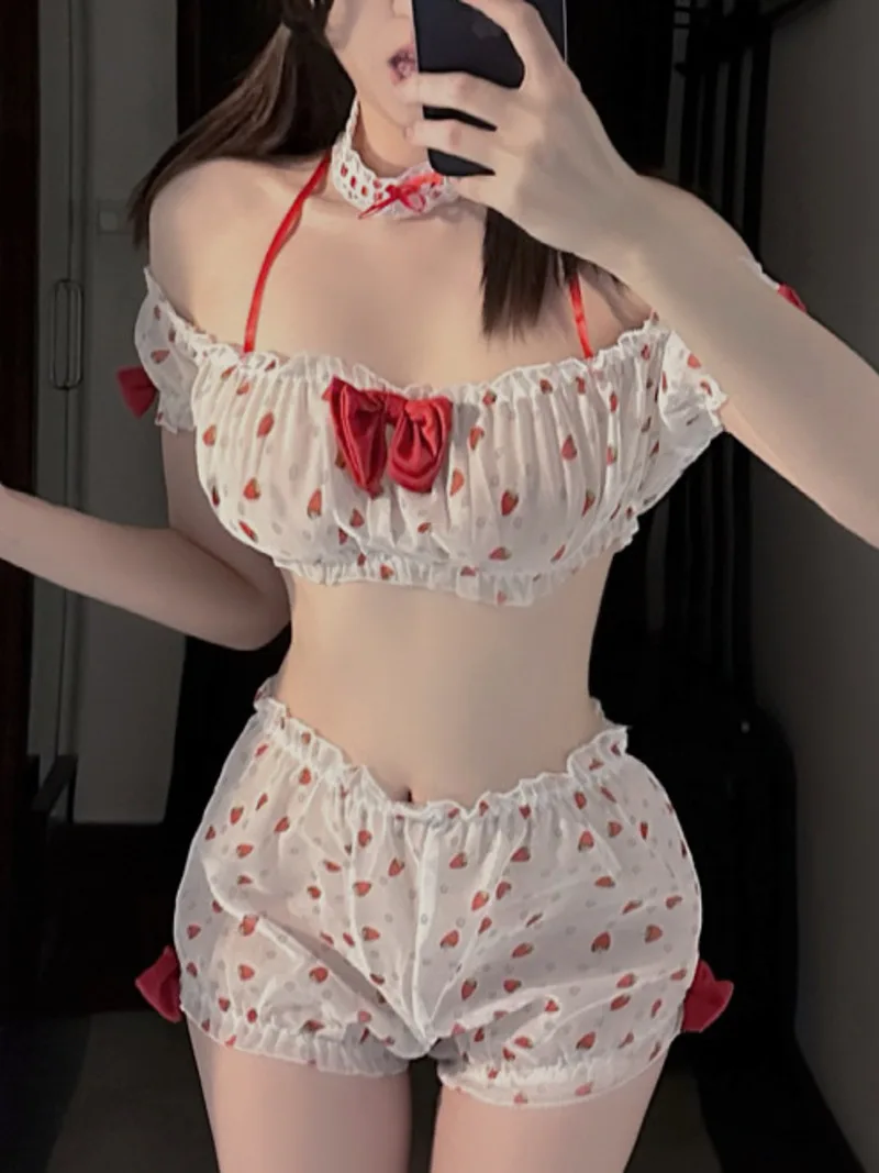 Новый сексуальный клубничный дизайн милый стиль летние шорты комплект