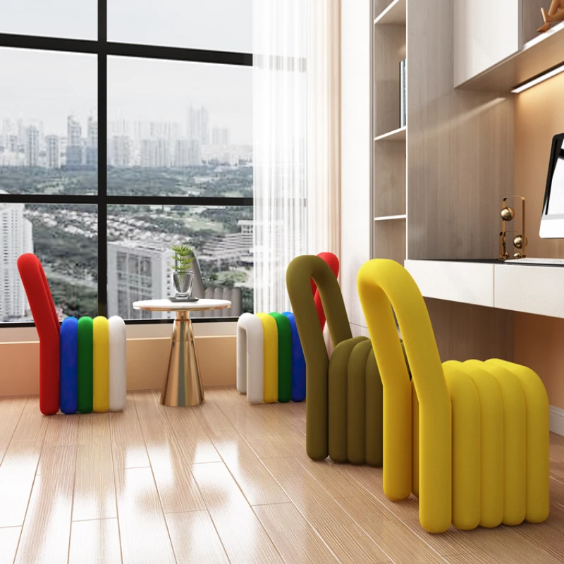 

Celebrity Makeup Chair Desk Nordic Backrest Simple Dining Stool Home Designer Ins Wind Chair