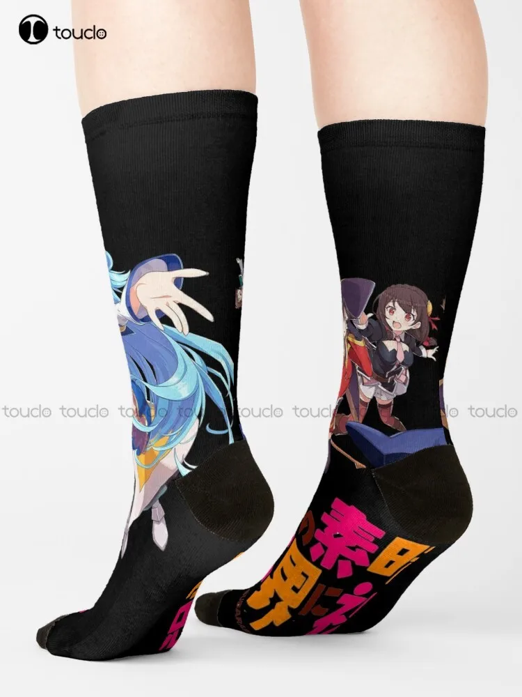 

Коносуба! Носки Kazuma Sato Aqua Megumin темноты длинные черные носки уличная одежда индивидуальные носки унисекс для взрослых подростков