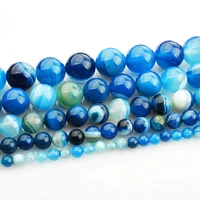 1strands 153738cm round natural lake blue lace agate stone rock 4mm 6mm 81012mm beads lot for jewelry making diy bracelet