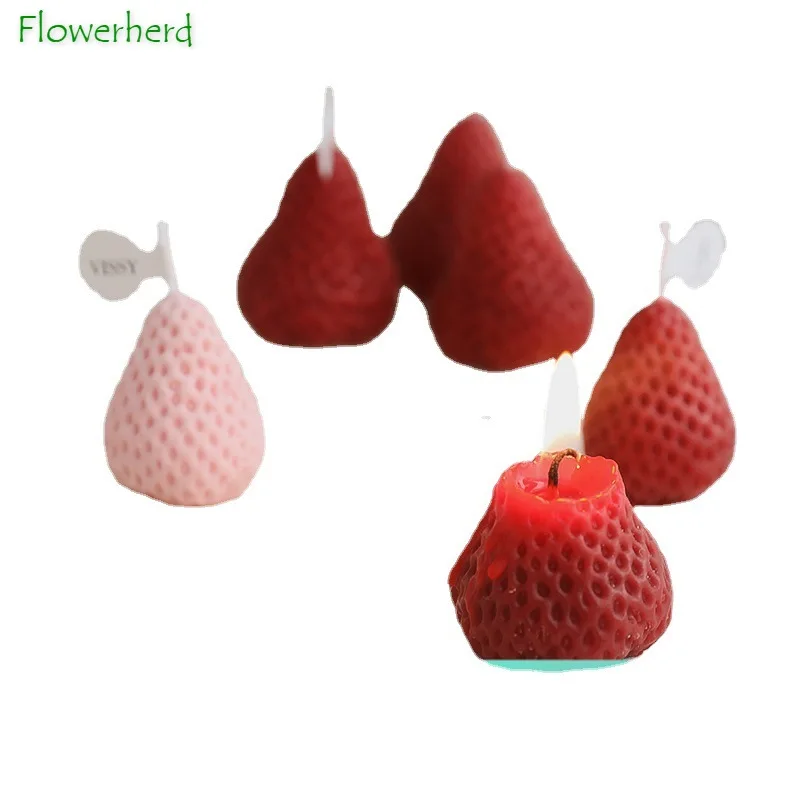 DIY парафиновая восковая Ароматизированная свеча Клубничная подарок на день