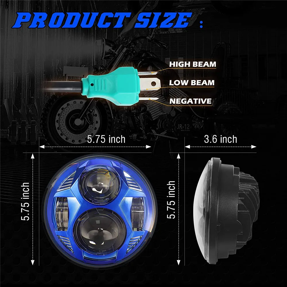 Круглые светодиодные фары 5 75 дюйма совместимые с Harley Dyna Street Bob Softail Sportster Iron 883 1200