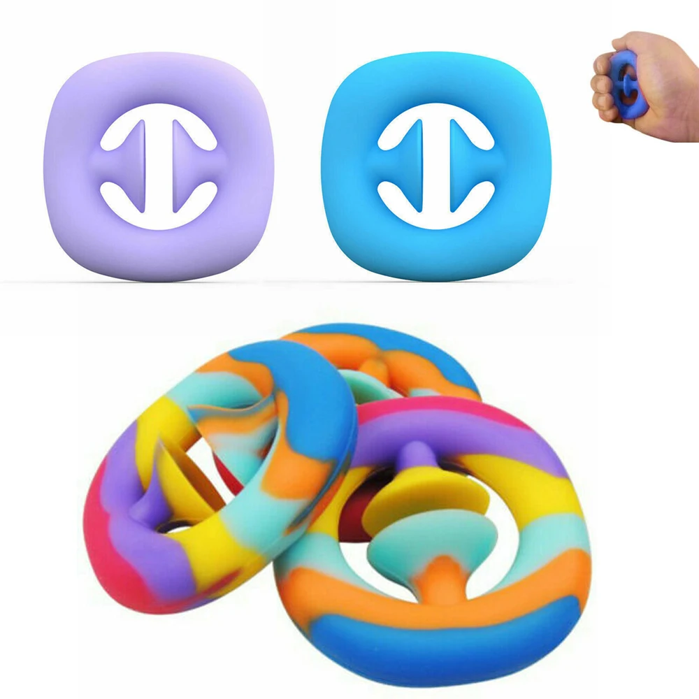 

Anti Stress Finger Hand Grip Reliever Kids Simple Toy Autism Anxiety Relief Extrusion Silicone Sensory For Adult