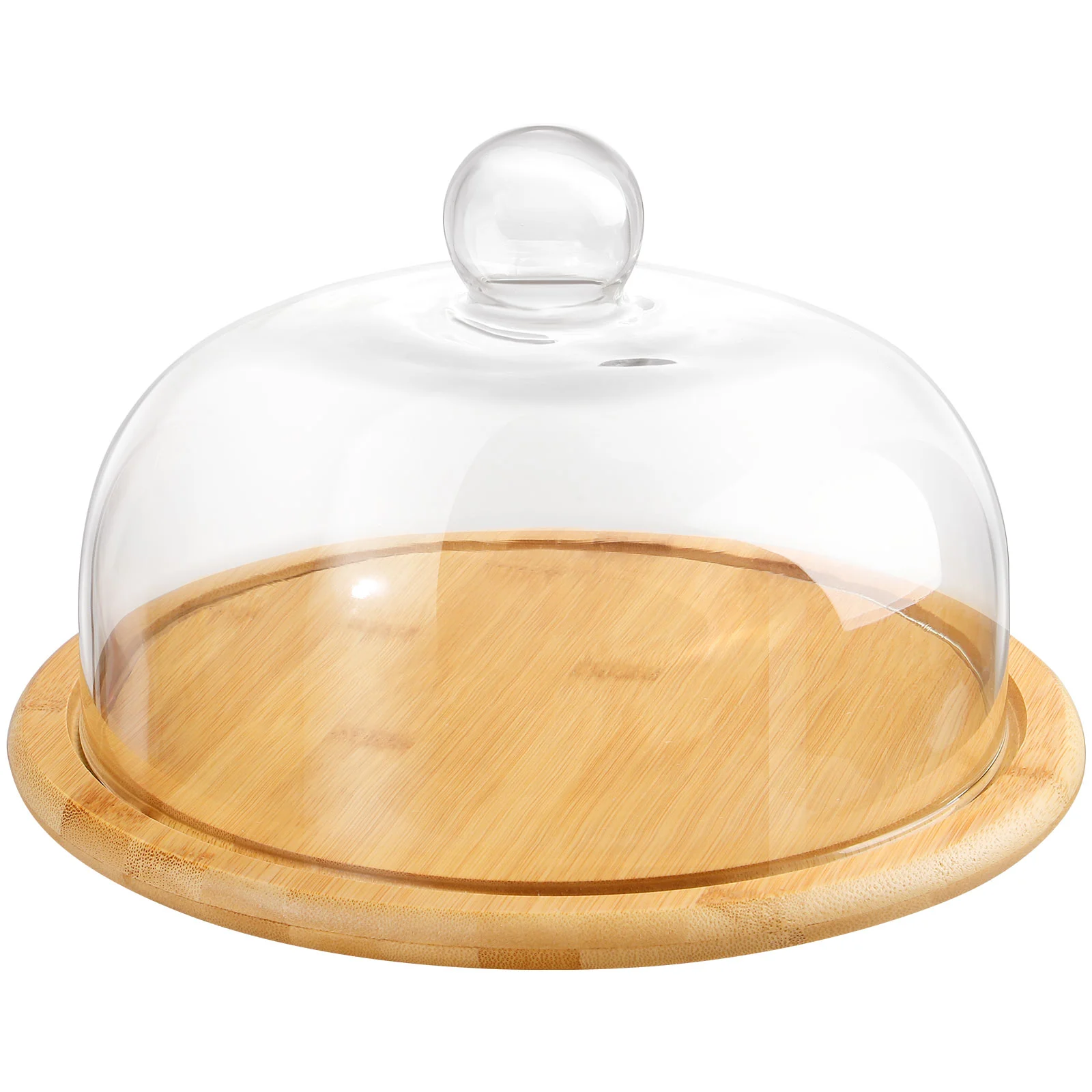 

Cake Stand Dome Stands Clear Dish Cupcake Display Lid Wood Covers Tray Cover