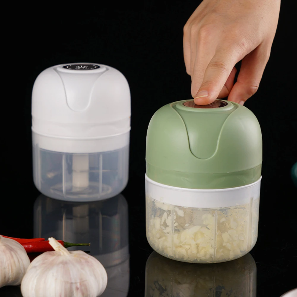 Electric Food Garlic Masher 2cups Mini Vegetable Chopper Chili Meat Ginger Masher Machine USB Charging Blenders Kitchen Gadgets