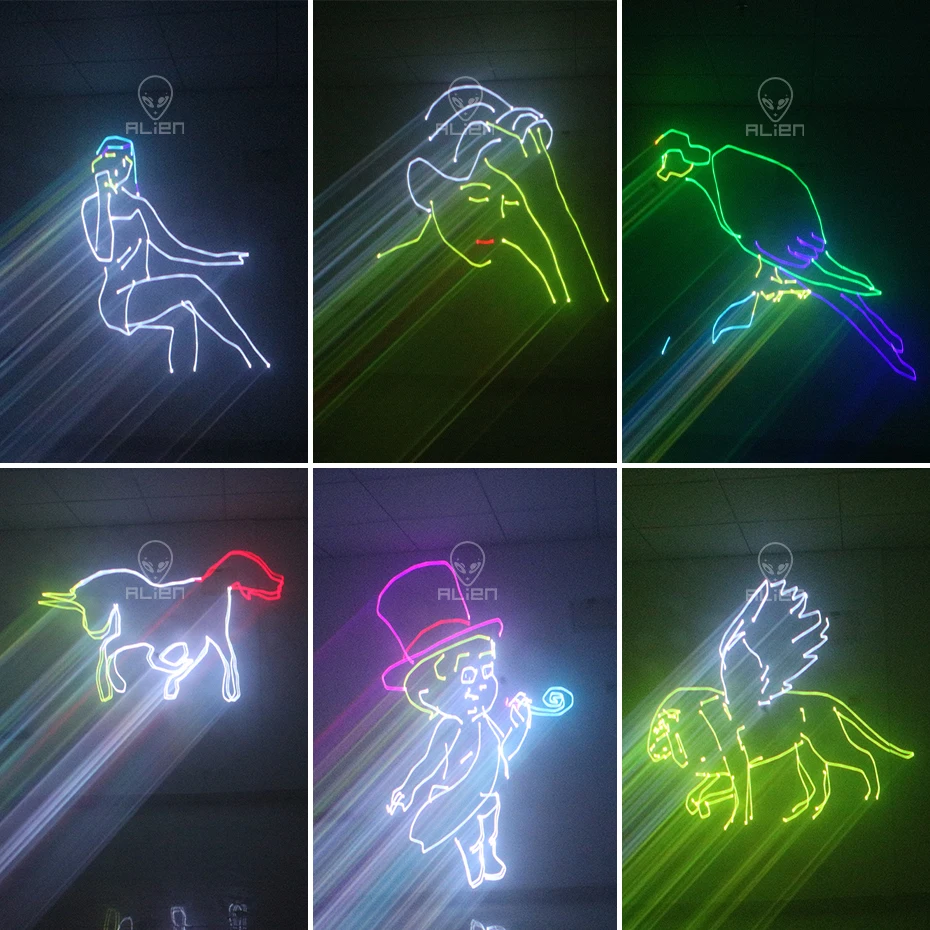 ALIEN ILDA 2 Вт RGB анимационный луч сканер сценический лазерный Светильник проектор DJ