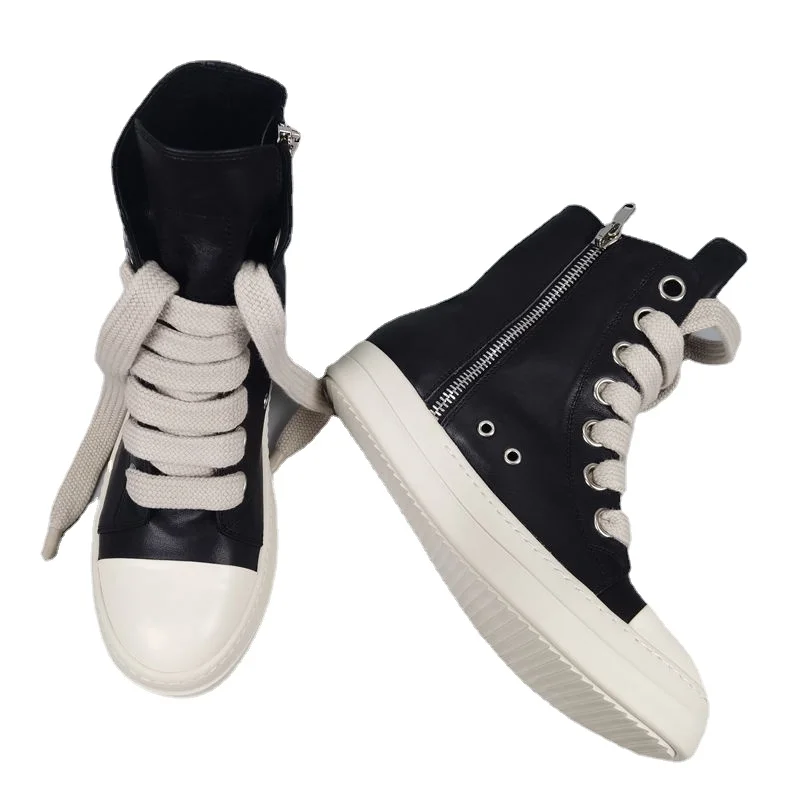 

Rmk Owews High Quality Ro OWENS High-top Shoes Men's Black Casual Bread Board Shoes Women's Heightened Thick-soled Ankle Boots