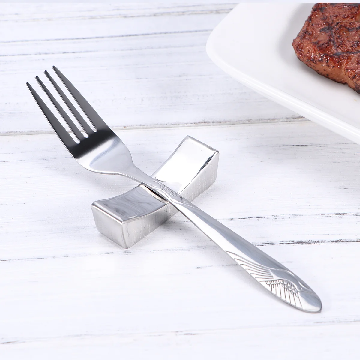 

2 Chopstick Rest Stainless Steel Creative Chopsticks Rack for Restaurant Hotel